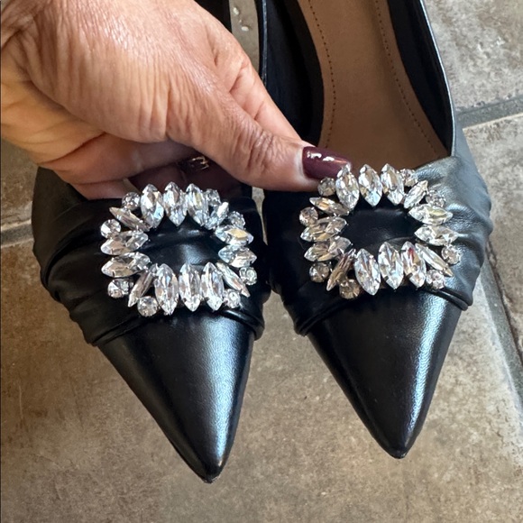 SCHUTZ Black Crystal Embellished Heels - Picture 4 of 8